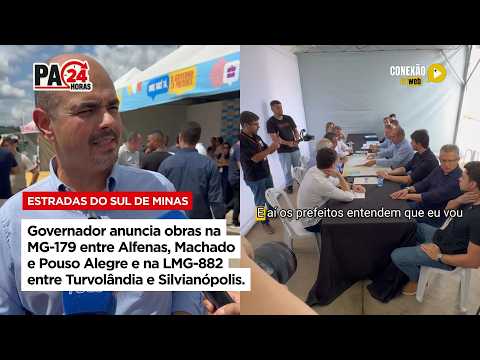 Vídeo: Governador anuncia obras na MG-179 entre Alfenas, Machado e Pouso Alegre e na LMG-882 entre Turvolândia e Silvianópolis.