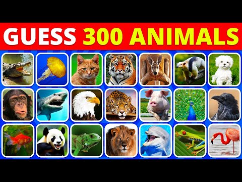 Guess 300 ANIMALS in 3 Seconds 🐱🦁🐵 | EASY to IMPOSSIBLE