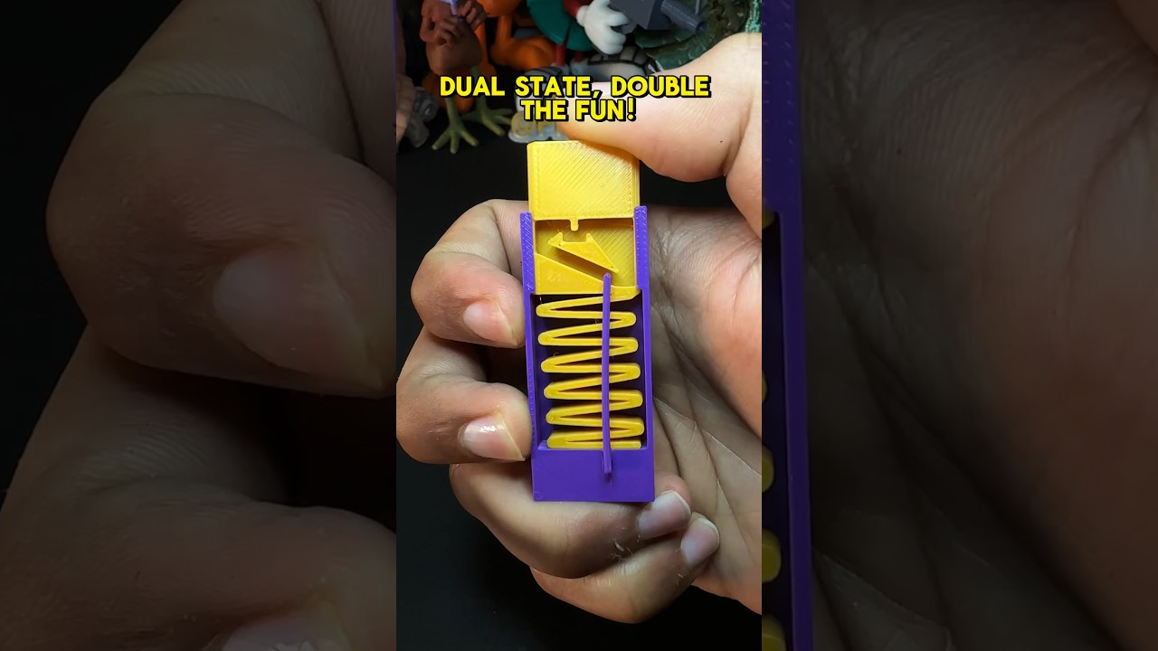 3D-Printed Dual state Click Button Mechanism Fidget Toy, Play with Toys. #3dprinting #toys #shorts