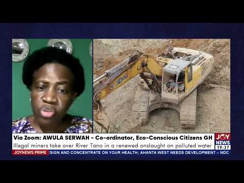 Joy News Prime || Illegal miners take over River Tano in a renewed onslaughter on pulled water