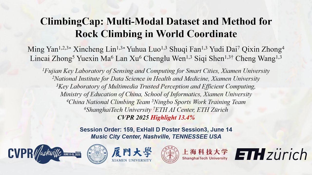 [CVPR2025]ClimbingCap: Multi-Modal Dataset and Method for Rock Climbing in World Coordinate