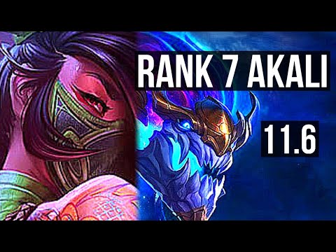 AKALI vs AURELION SOL (MID) | Quadra, Rank 7 Akali, 6 solo kills, 13/2/2 | EUW Challenger | v11.6