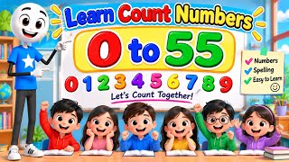 Learning number from 0 to 55 | English For Children - ABC Song @ABC-SKH #shorts .