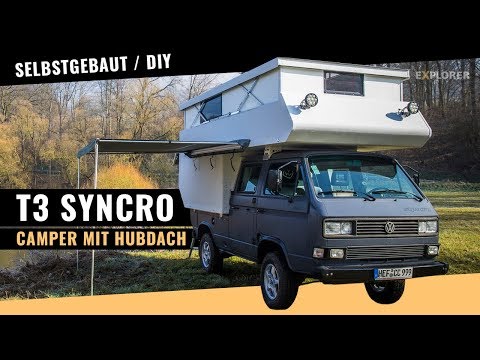 T3 Syncro Camper mit selbst gebauter Kabine (inkl. Hubdach)