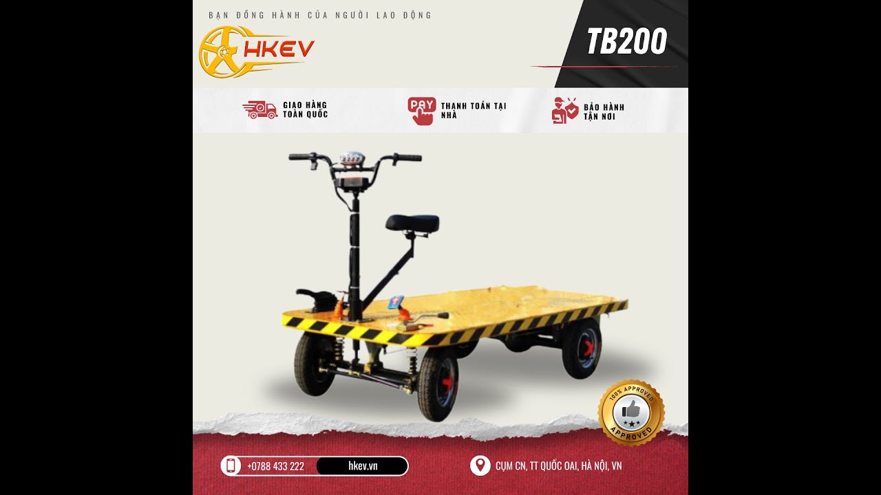 Xe Điện Chở Hàng TB200 - Dài 2m rộng 1m tải trọng Lớn ! #hkev #tbr1 #tb200 #st #sl #js