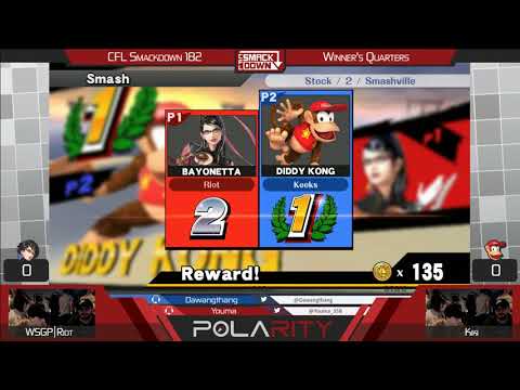 CFL Smackdown 182 WiiU - WSGP | Riot (Falcon) vs Kiki (Diddy Kong) - Winners Quarters