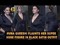Huma Qureshi Flaunts Her Super Huge Figure In Black Satin Outfit At DOUBLE XL IndianCinema Live