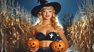 Explore the eerie charm of a 1950s Halloween night through this AI generated video AI Cards
