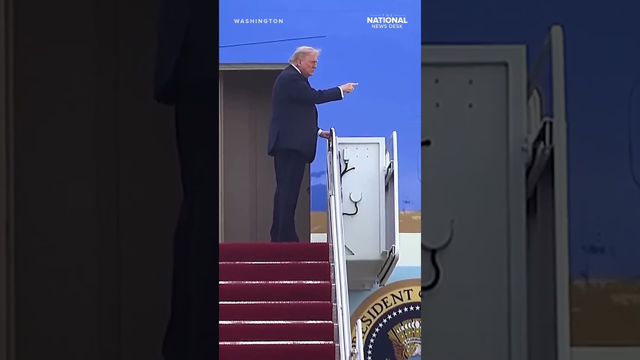 TRUMP FIST PUMPS as he boards Air Force One