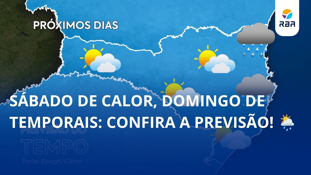 Sábado de calor, domingo de temporais: confira a previsão! 🌦️