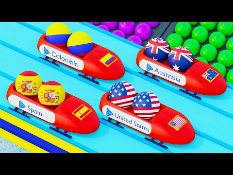 Marble Race Winter Olympic Games - Countryballs Marble Race 3D