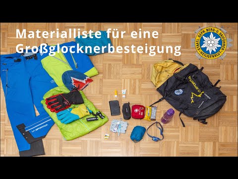 Materialliste für eine Großglocknerbesteigung