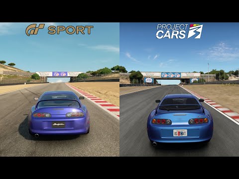 Gran Turismo Sport vs Project CARS 3 - Toyota Supra Mk IV at Laguna Seca