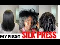Getting My First SILK PRESS On My Natural Hair Hair Salon Visit Avrel M