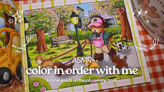 ASMR color in order with me 🐶💕 Bobbie Goods On the Job 'Dog Walker' page using Ohuhu markers (ep. 4)