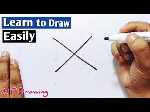 How To Draw A Hibiscus Flower Easy Step By Step || How To Make A Flower Drawing With Letter X