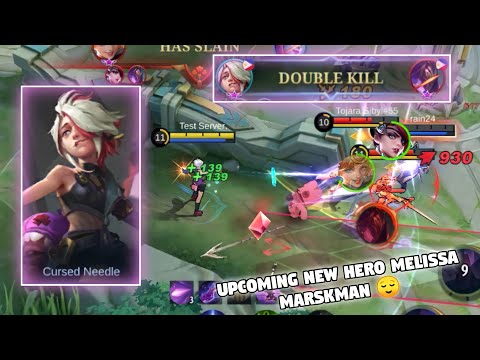 UPCOMING NEW HERO MARSKMAN MELISSA THE CURSED NEEDLE GAMEPLAY😌