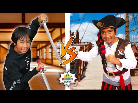 Ryan's Pirate vs Ninja Challenge!