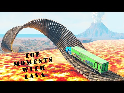 Cars VS Impossible Loop Bridge over Lava - [BeamNG.Drive]