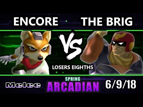 Spring Arcadian SSBM - The Brig (Captain Falcon) Vs. Encore (Fox) - Smash Melee Losers Eighths
