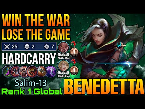 Win The War But Lose The Game! 25 Kills Benedetta Super HardCarry! - Top 1 Global Benedetta Salim-13
