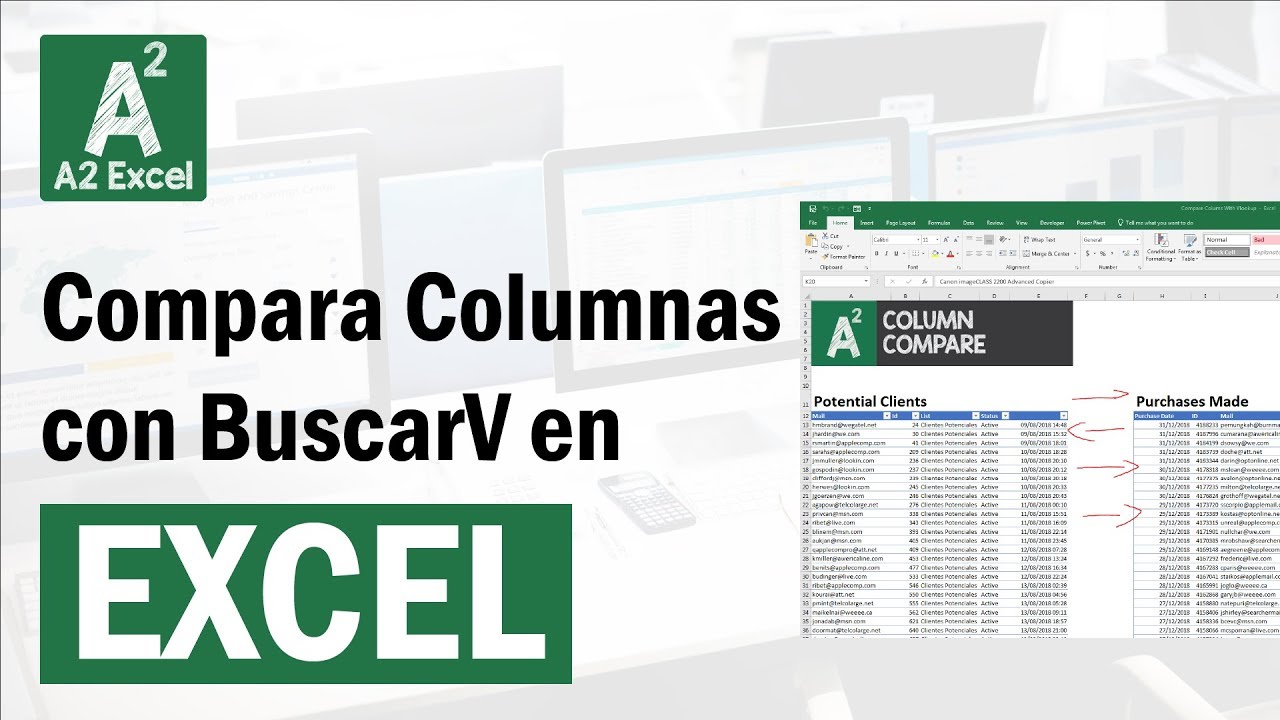 Comparar 2 Columnas con BuscarV en Excel - (y también resaltar diferencias!)