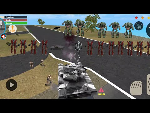 Real Gangster Crime (Army Tank vs CAR Robot) Real Hero Fight one Man Army - Android Gameplay HD