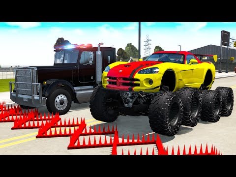 Police Spike Strip Crashes #21 - Beamng drive