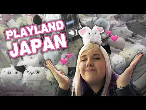 Rotating UFO catchers and ping dropper fun at Playland Japan arcade!