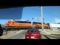 Bnsf Train Going Trough The Train Tracks