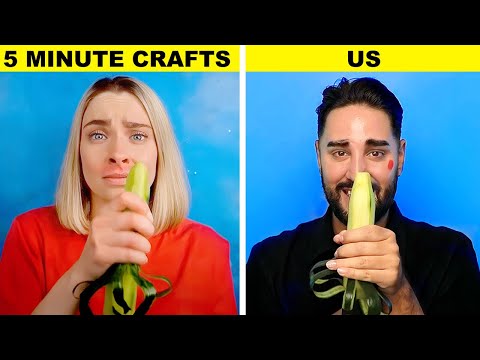 Re-Creating TERRIBLE 5-Minute Crafts HACKS! 💜🖤 The Welsh Twins