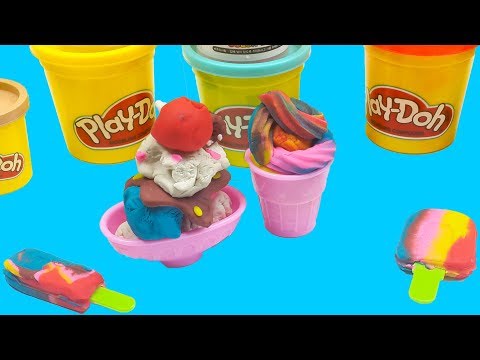 Rainbow Color Play Doh Ice cream For Baby Doll!Diy How To Make Play Doh Ice Cream Cone|Play Doh
