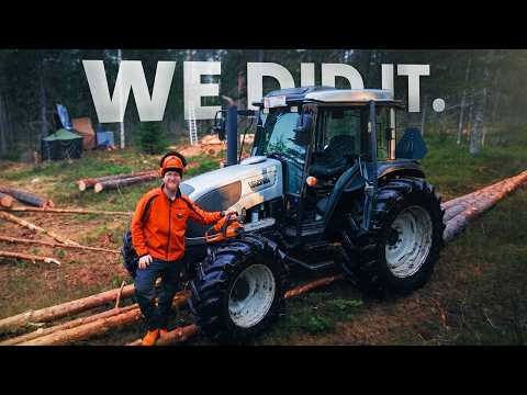 This Tractor Saved The Project! (I Cut ALL Trees For the Cabin) [EP5] – Off-Grid Cabin in Finland