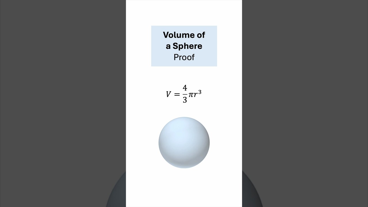 Proving that the Volume of a Sphere is 4/3 * πr^3 #maths #calculus