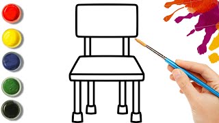 Simple Chair Drawing For Kids | Easy Step By Step Drawing | Waji Drawing Art