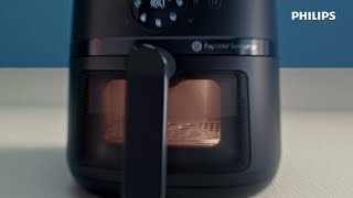 فيليبس مقلاة هوائية سعة 6.2 لتر 1700 واط تقنية الهواء السريع شاشة لمس رقمية لون أسود