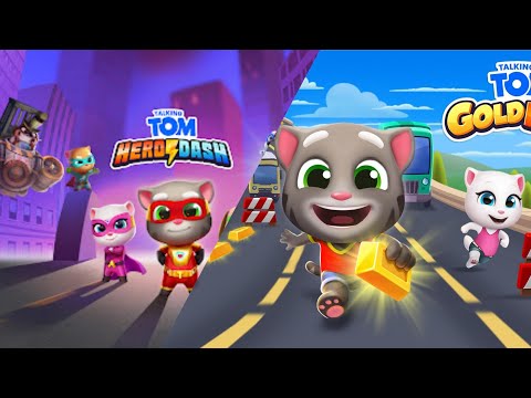 Let's Play Talking Tom Gold Run and Hero Dash