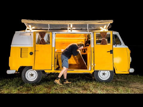 Van Conversion on The Classic VW Van - Building a Campervan Table