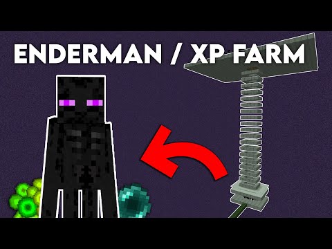 Minecraft EASY Enderman 1 HIT Farm - 1.19 XP farm Tutorial