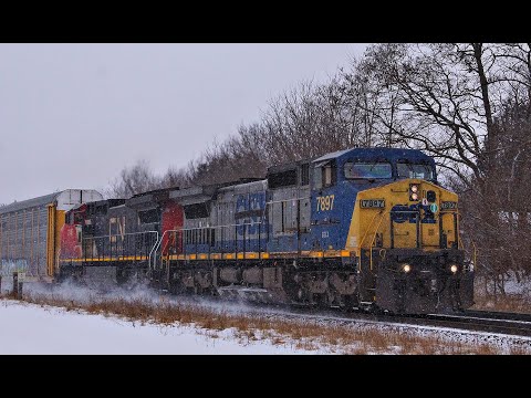 RAILREEL "WINTER WONDERLAND' CN VIA Beachville Ontario Jan 19 2019