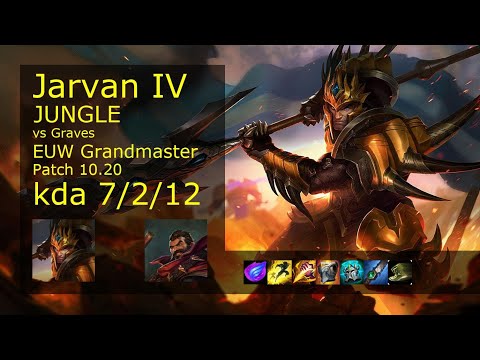 Jarvan IV vs Graves Jungle - EUW Grandmaster 7/2/12 Patch 10.20 Gameplay