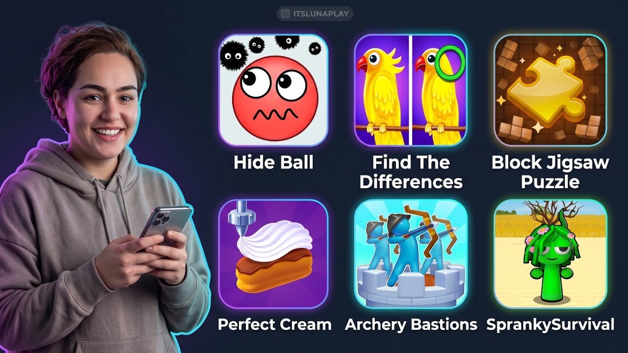 Hide Ball,Find The Differences,Block Jigsaw Puzzle, Perfect Cream, Archery Bastions, SprankySurvival