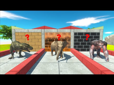 CHOOSE THE RIGHT WALL DINOSAUR ELEPHANT KINGKONG MATCHING BATTLE - Animal Revolt Battle Simulator