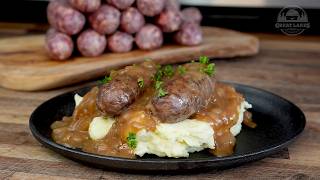 Venison Bangers & Mash from Scratch | Authentic English Sausages with Onion Gravy Recipe