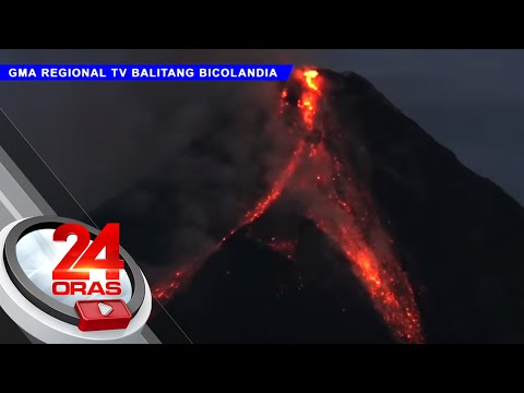Lava flow mula sa Bulkang Mayon, nagpapatuloy; mas mahaba sa San Juanico Bridge 24 Oras