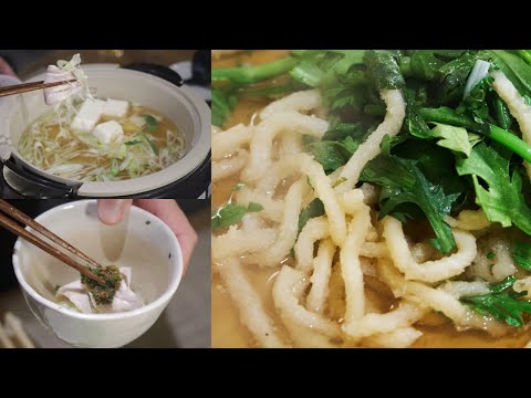 鶏しゃぶと揚げうどん