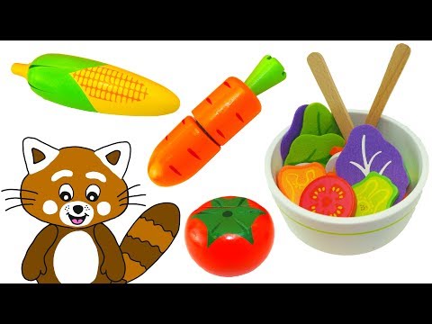 Pukkins gör sallad - Lär dig grönsaker med Pukkins - Lek med oss