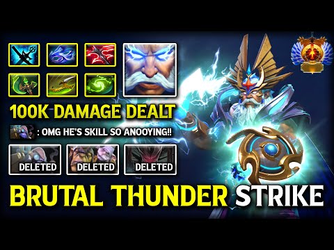 BRUTAL THUNDER STRIKE MID Zeus | 100K Damage Dealt 100% Hard Counter Tinker | 7.40b Dota 2