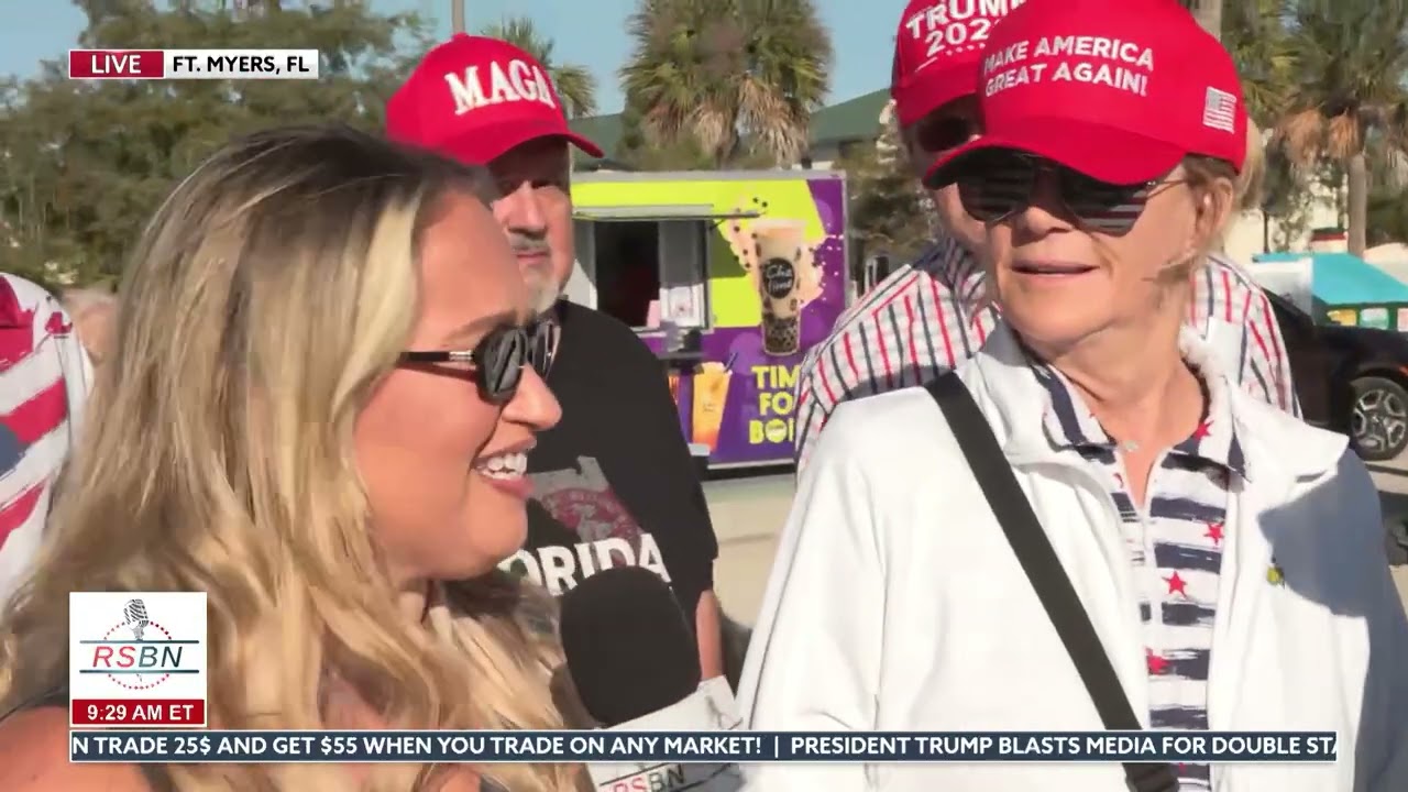 “Best Chief Executive This Country Has Ever Had, Bar None” MAGA Couple at Trump Fort Myers Rally