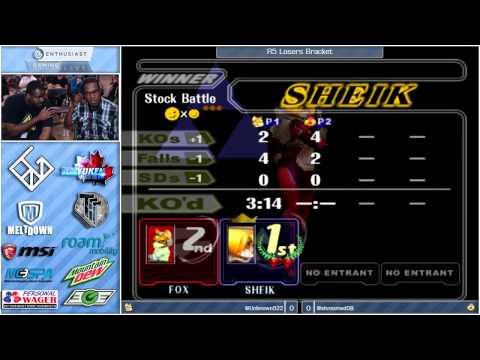 Ryan Ford (Fox) vs Shroomed (Sheik, Marth) - EGL - SSBM R5 Winners Bracket